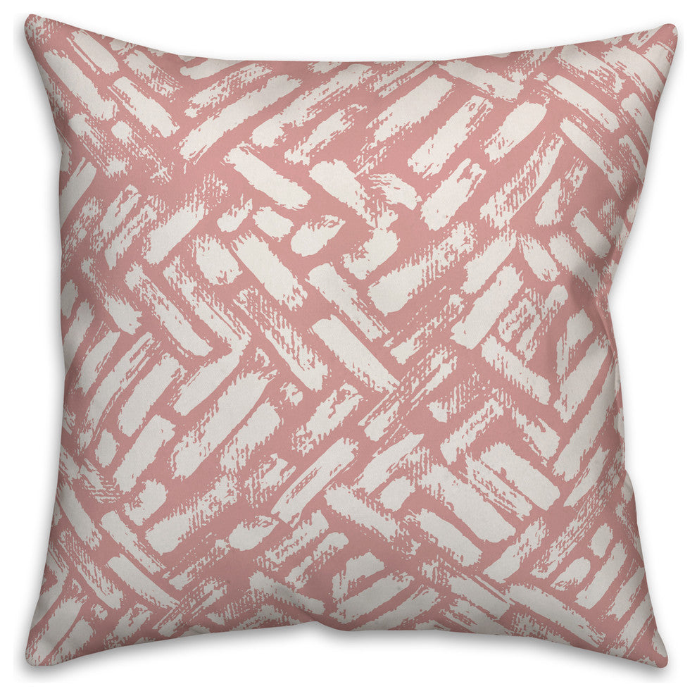 Blush Abstract Strokes 18x18 Throw Pillow