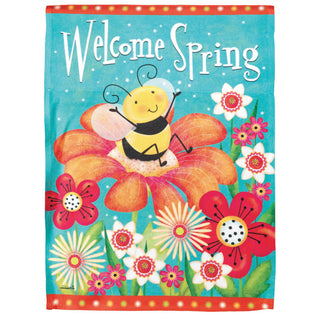 Flag  Printed  Welcome Spring Bee Polyester Large