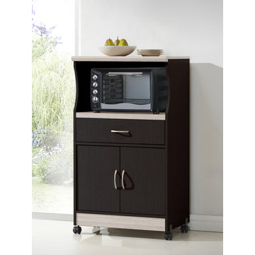 Microwave Cart, Chocolate/Gray