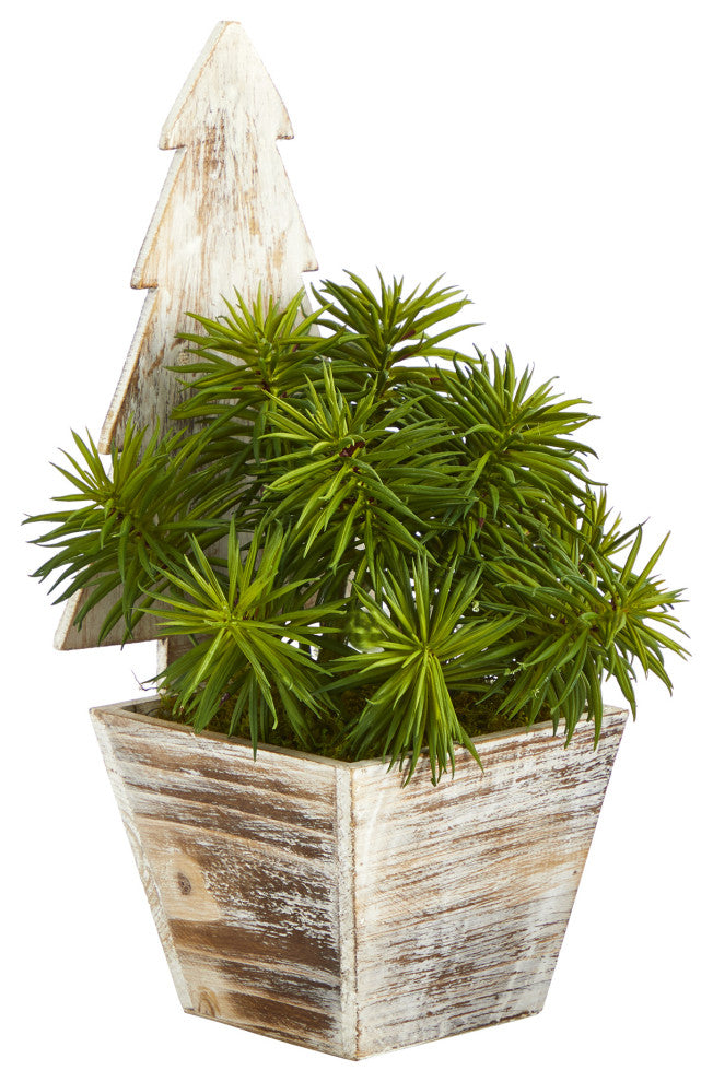 15" Succulent Artificial Plant, Christmas Tree Planter