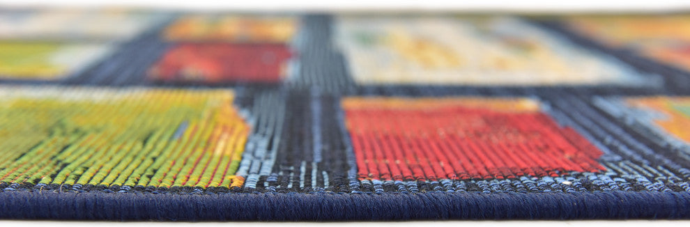 Unique Loom Multicolored Cubed Outdoor 2' 0 x 6' 0 Runner Rug