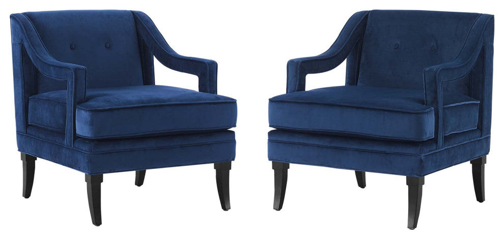 Concur Living Room Set Performance Velvet Set of 2 - Navy