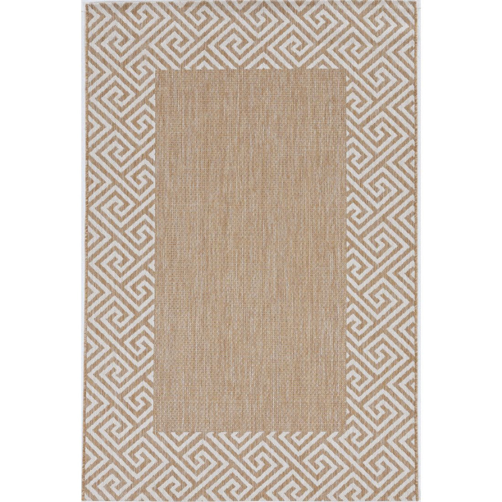 KAS Provo 5766 Natural Greek Key Area Rug, 7'10"x10'10"