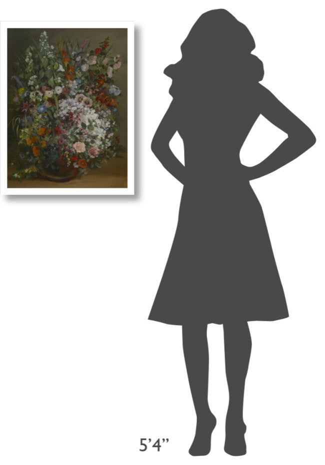 "Bouquet of Flowers in a Vase" Digital Paper Print by Gustave Courbet, 20"x26"