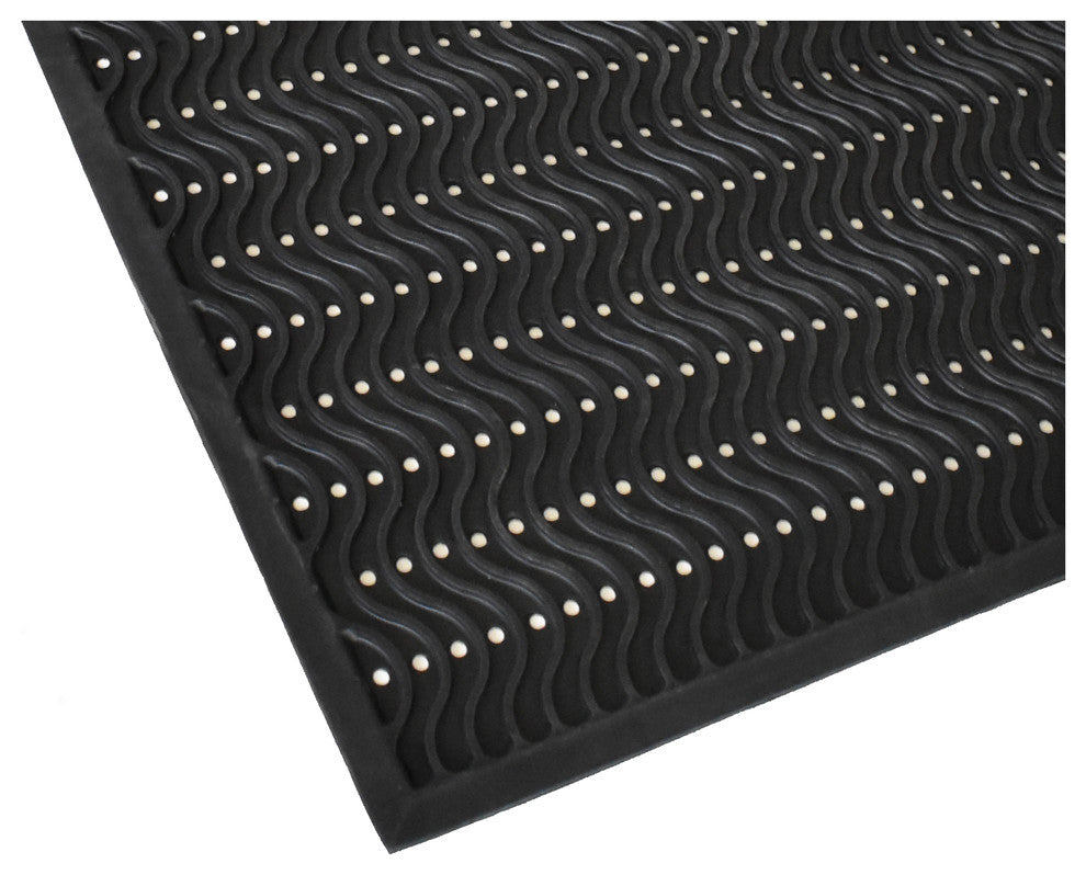 True Step Wave Rubber Doormat, 3''x5''