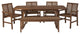 6-Piece Extendable Outdoor Patio Dining Set - Dark Brown