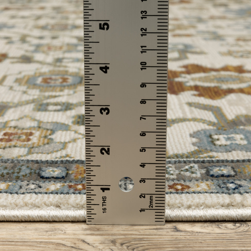 Keller Traditional Floral Ivory/ Multi Area Rug, 2'3" x 7'6"