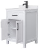 Beckett 24" White Single Vanity, White Cultured Marble Top, Black Trim