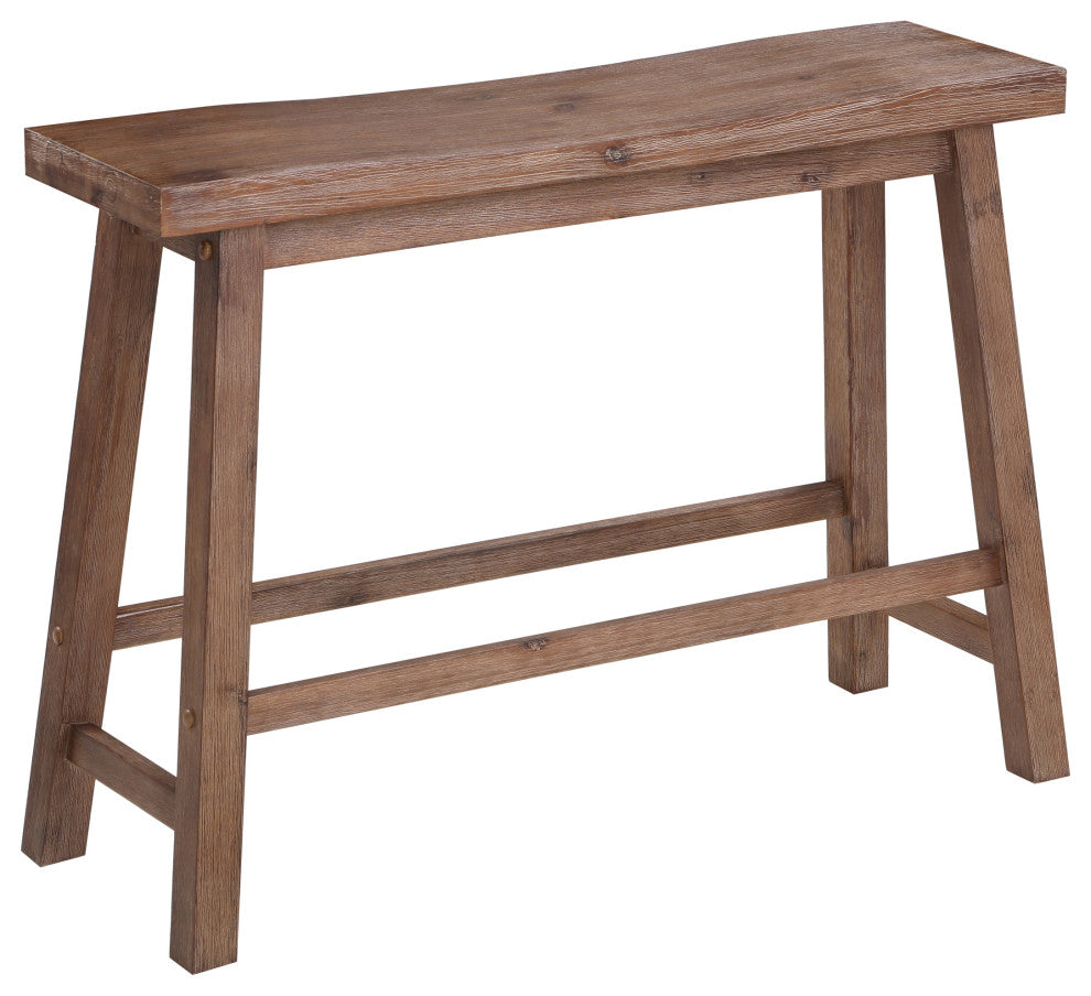 Sonoma Saddle Bench, Barnwood Wire-Brush