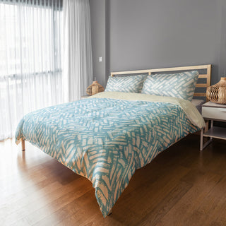 Blue Distressed Brush Strokes Queen/Full Brushed Poly Duvet