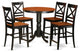 5 Pc Counter Height Table, Chair Set - High Top Table, 4 Counter Height Stool.