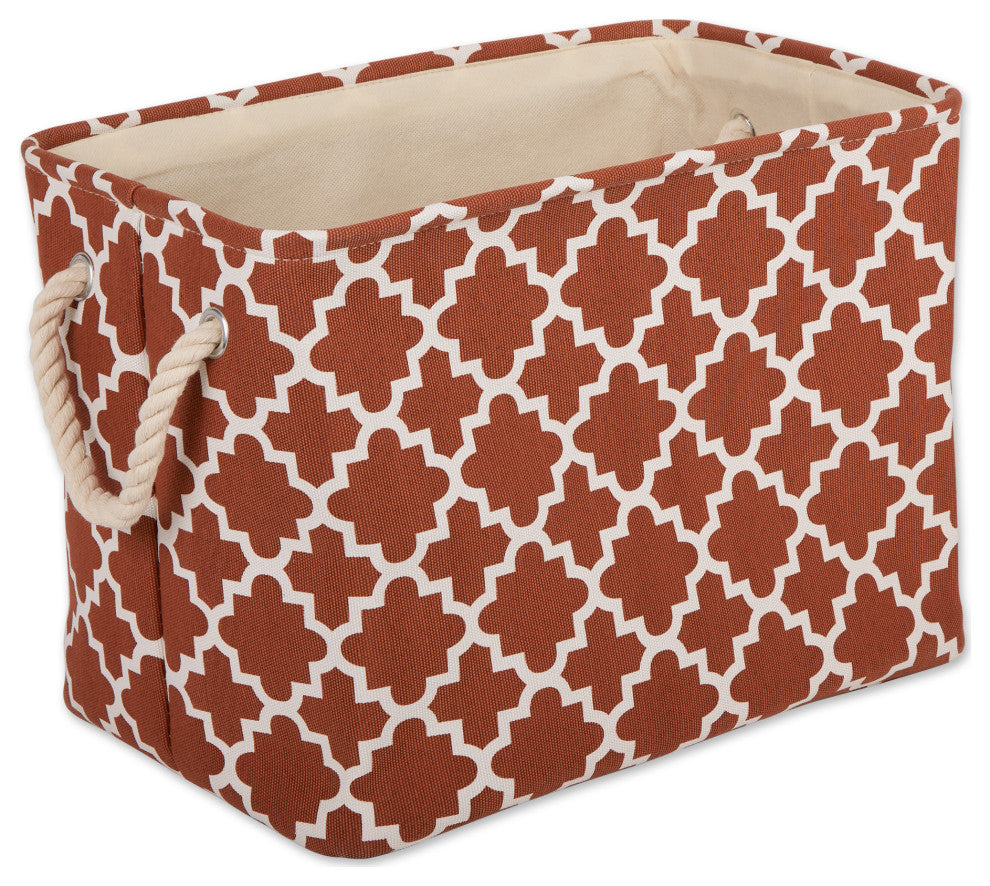 DII Polyester Bin Lattice Cinnamon Rectangle Large