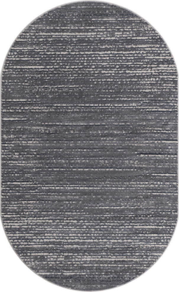 Unique Loom Oasis Calm Area Rug, Gray, 5' 0 X 8' 0 Oval