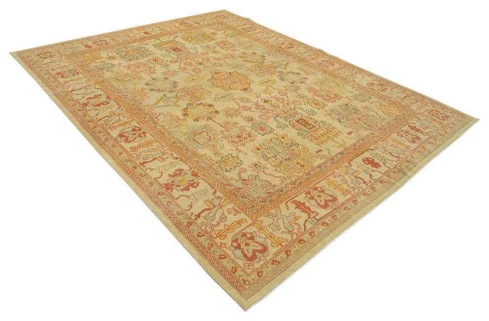 Rug N Carpet - Handwoven Oriental 7' 9" x 9' 8" Pastel Oushak Area Rug