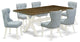 X077Si215-7, 7-Piece Dining Set, 6 Chairs, Table Top and Wooden Cross Legs