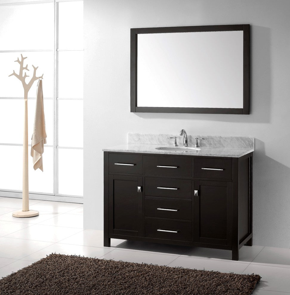 Caroline 48" Single Bathroom Vanity Set Espresso, Marble Countertop