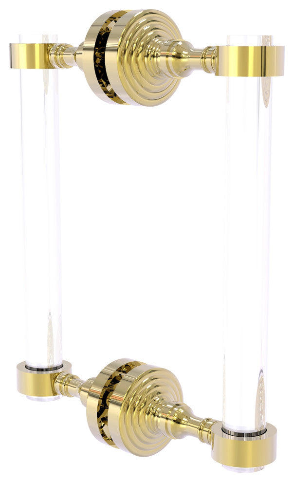 Pacific Grove 8" Back to Back Shower Door Pull, Unlacquered Brass