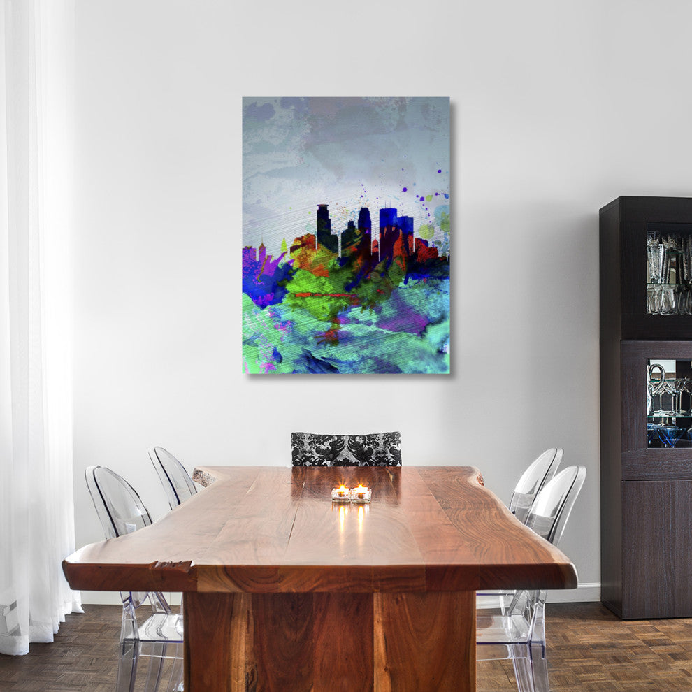 "Minneapolis Watercolor Skyline" Fine Art Print