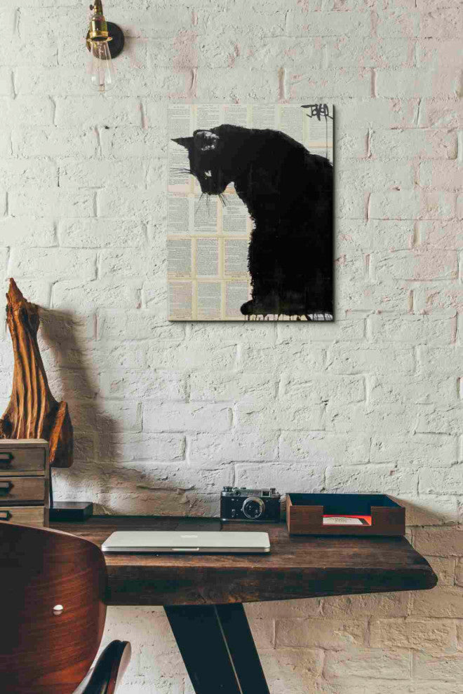 Epic Graffiti "Cat Black" by Loui Jover, Giclee Canvas Wall Art, 12"x16"