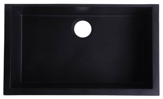 ALFI brand AB3020UM-BLA Black Undermount Granite Composite Kitchen Sink