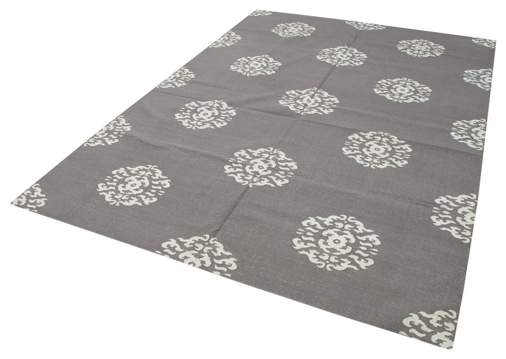 Rug N Carpet - Handmade Wool 6' 2'' x 8' 10'' Flatweave Dhurrie Kilim Rug