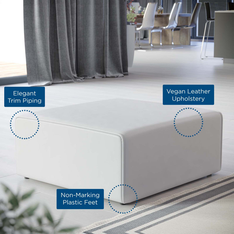 Accent Chair Ottoman, Velvet, White, Modern, Living Lounge Hotel Hospitality