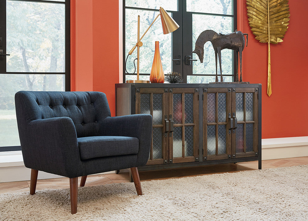 Mill Lane Chair With Coffee Legs, Navy