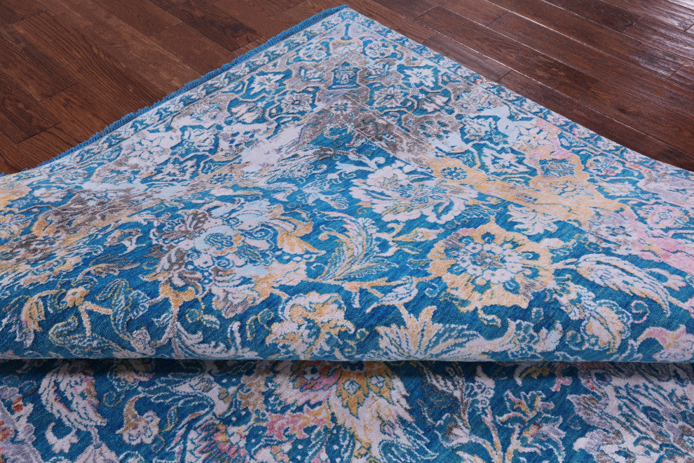 Persian Hand Knotted Wool & Silk Rug 8' 0" X 10' 1" - Q14898