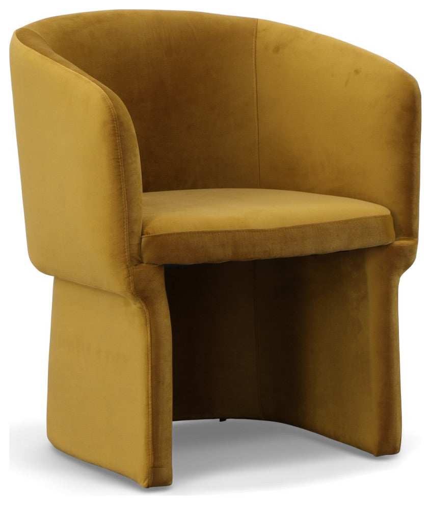 Modrest Vassar Orange Velvet Dining Chair