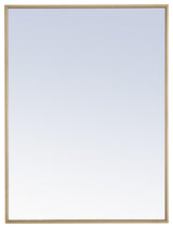 Elegant Decor Monet 32" x 24" Rectangle Metal Frame Mirror in Brass
