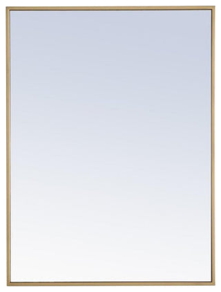 Elegant Decor Monet 32" x 24" Rectangle Metal Frame Mirror in Brass