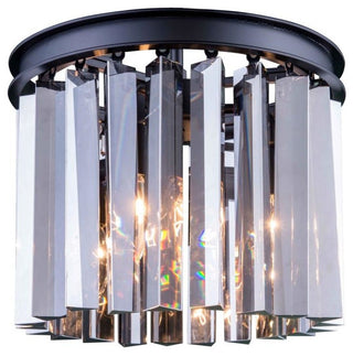 1208 Sydney Collection Flush Mount, Silver Shade, Mocha Brown