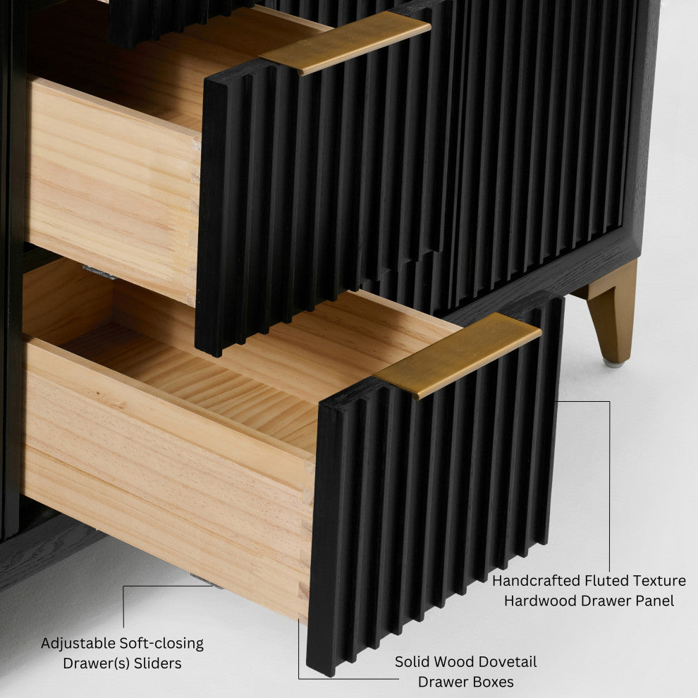 Turlington Bath Vanity Set, Black Oak, 36"