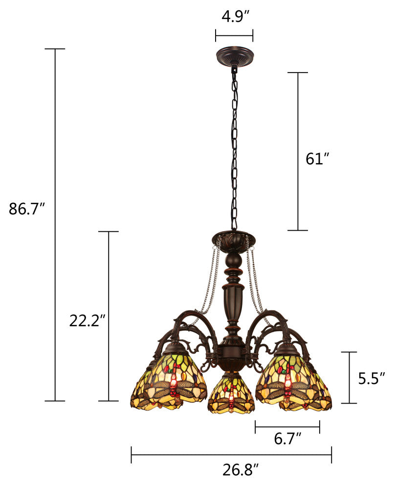 Anisoptera Purity 5-Light Large Chandelier 27" Wide