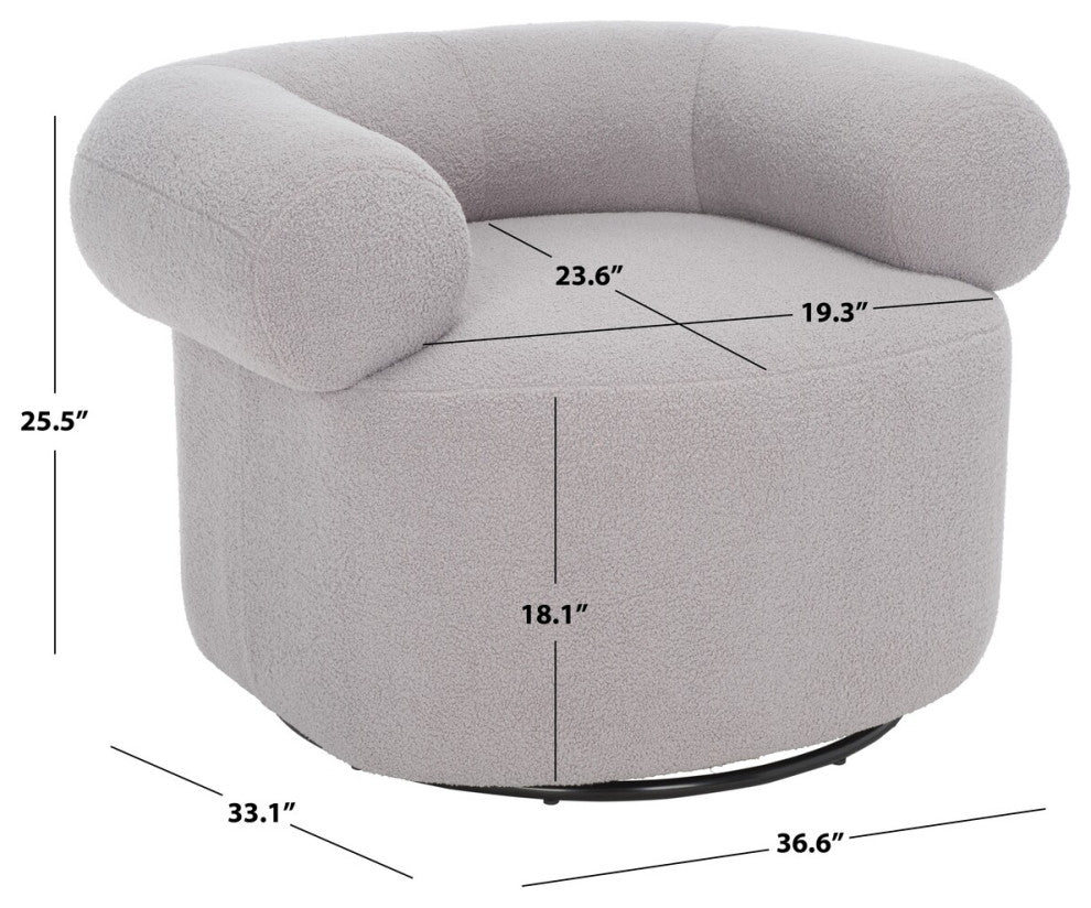 Safavieh Couture Sadie Swivel Accent Chair, Light Grey