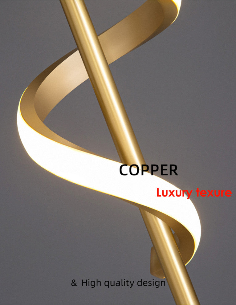 MIRODEMIÂ® Tovo San Giacomo | Ribbon Design Chandelier for Bedroom, Gold, A, Cool Light