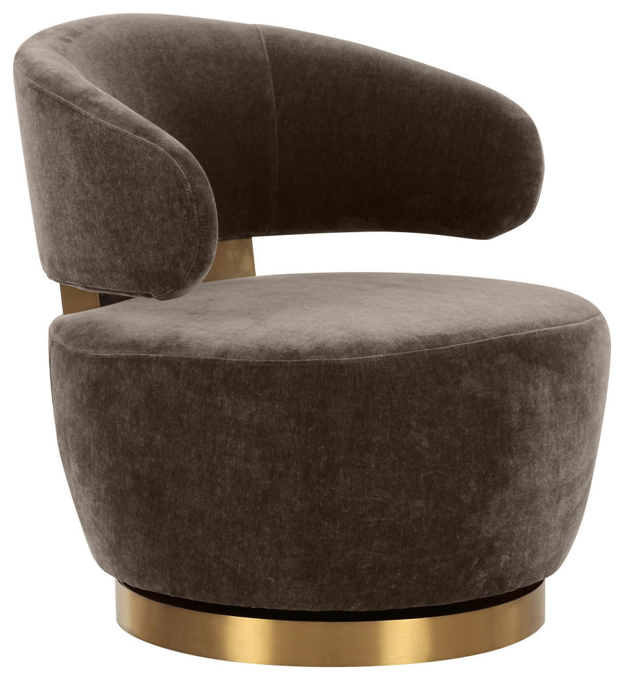 Austin Chocolate Brown Recycled Fabric Swivel Chair Chocolate