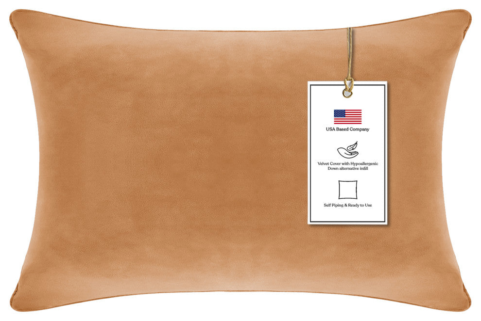 A1HC Throw Pillow Insert, Down Alternative Fill, Single, Brown Derby, 12"x20"