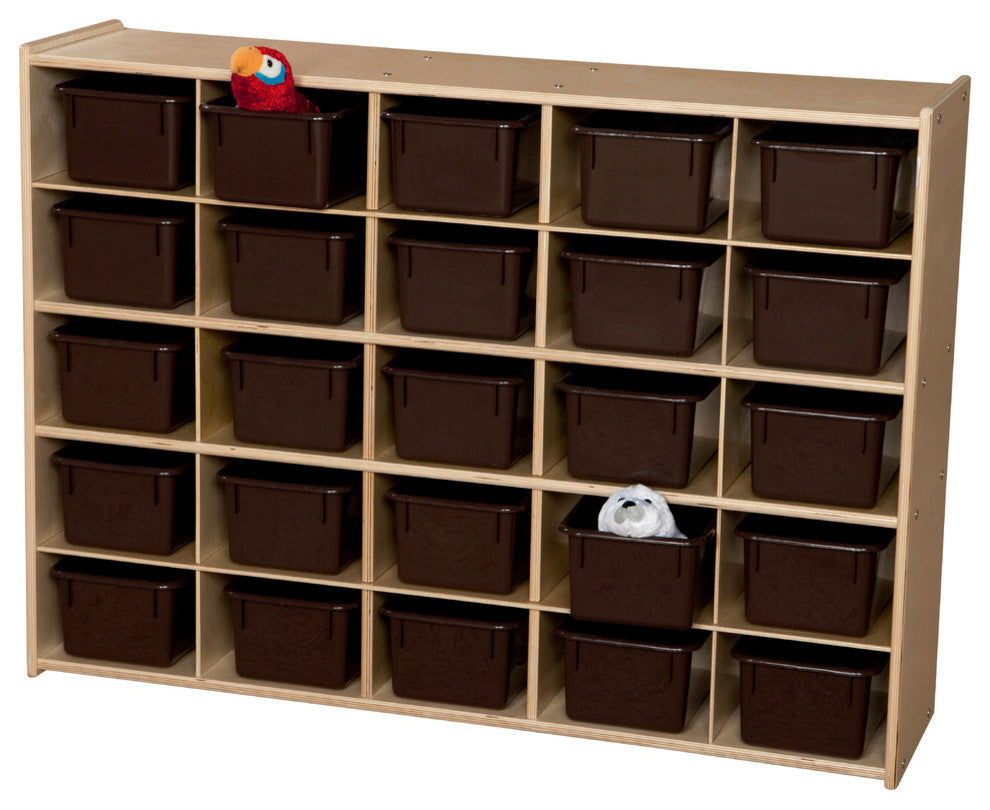 Contender 25 Tray Storage With Brown Trays - Assembled