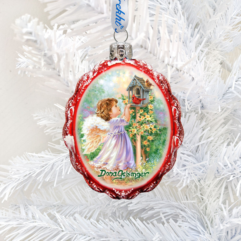 Angels Are Near Mercury Glass Ornament