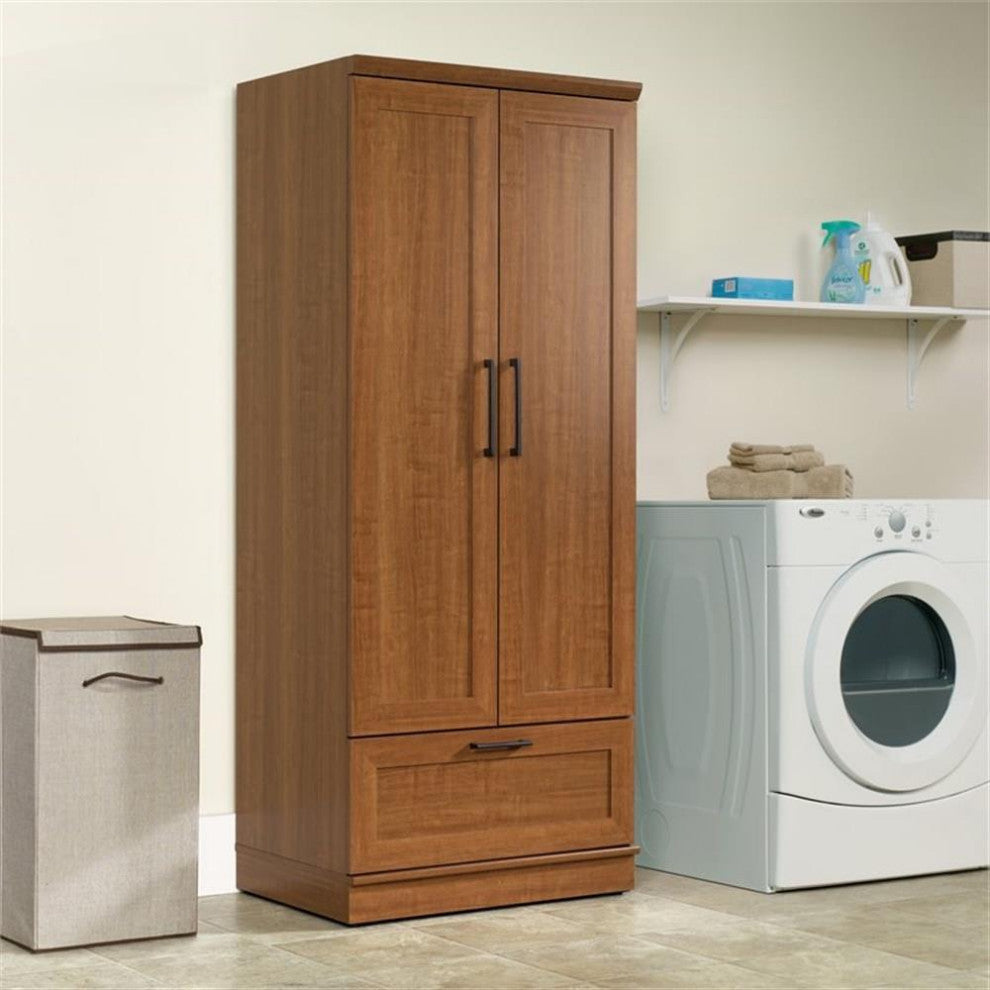 Sauder HomePlus Engineered Wood Wardrobe Armoire in Sienna Oak Finish