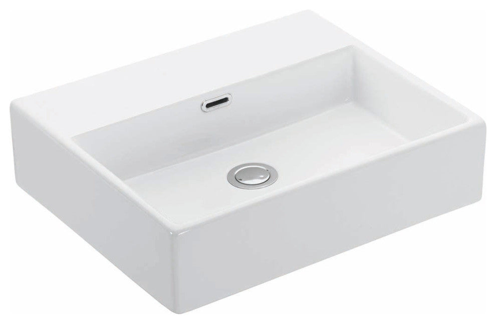 Ceramic Wall Mounted Bathroom Sink, No Hole, 19.5"x16.5", Quattro 50.00