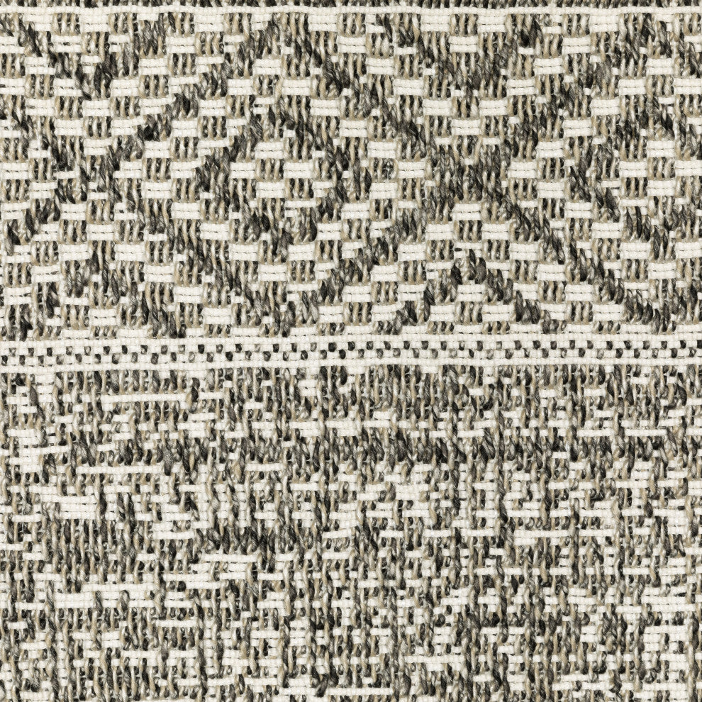 Genoa Southwestern Beige/ Black Flatwoven Indoor-Outdoor Rug Runner 1'10" x 7'6"