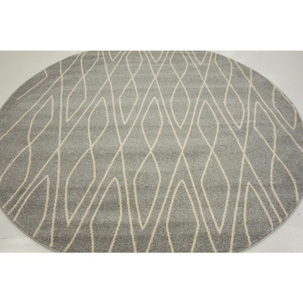 Rug Unique Loom Fez Gray Round 6' 0 x 6' 0