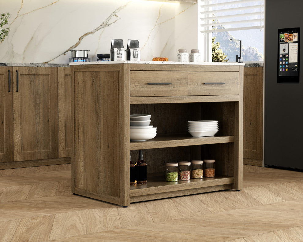 Home Living 42" Kitchen Island, Natural Oak