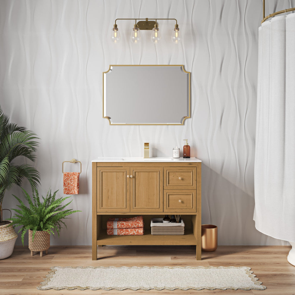 Chateau 36" Bathroom Vanity, Natural Oak