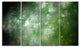 Blur Green Starry Fractal Sky, Abstract Canvas Art Print, 48"x28", 4 Panels