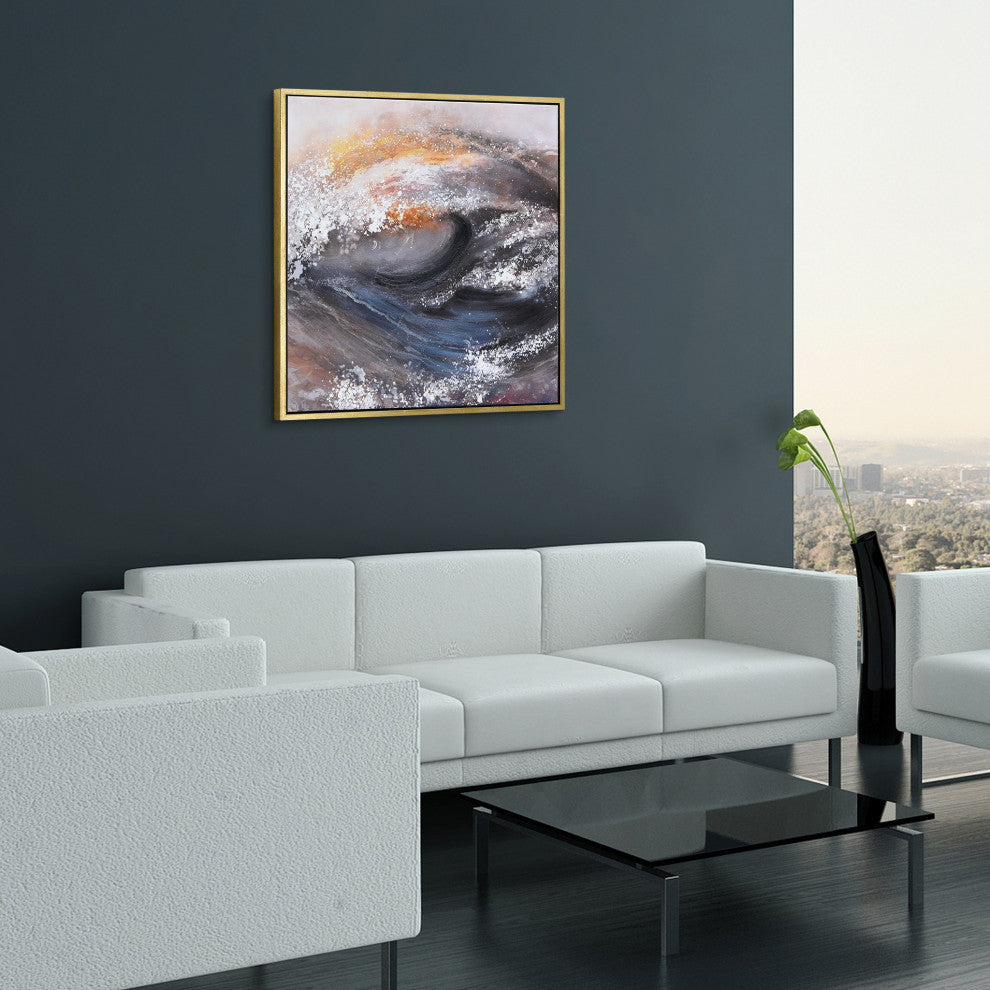 Tornado Abstract Textured Metallic Hand Painted Wall Art by Martin Edwards