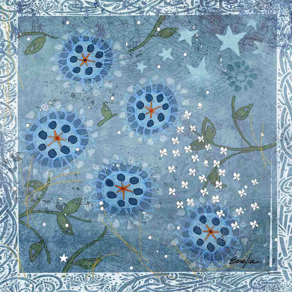"Eves Flowers II" Painting Print on Canvas by Evelia