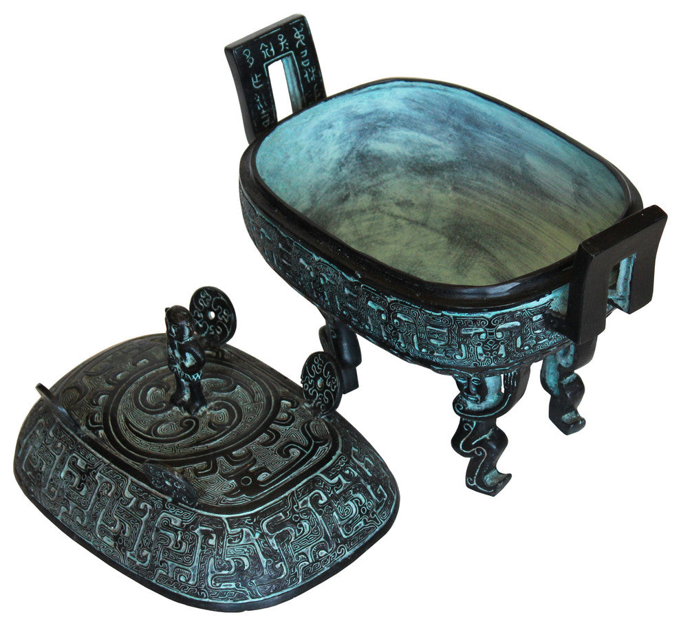 Chinese Oriental Green Bronze-ware Home Decor Display Hcs3761